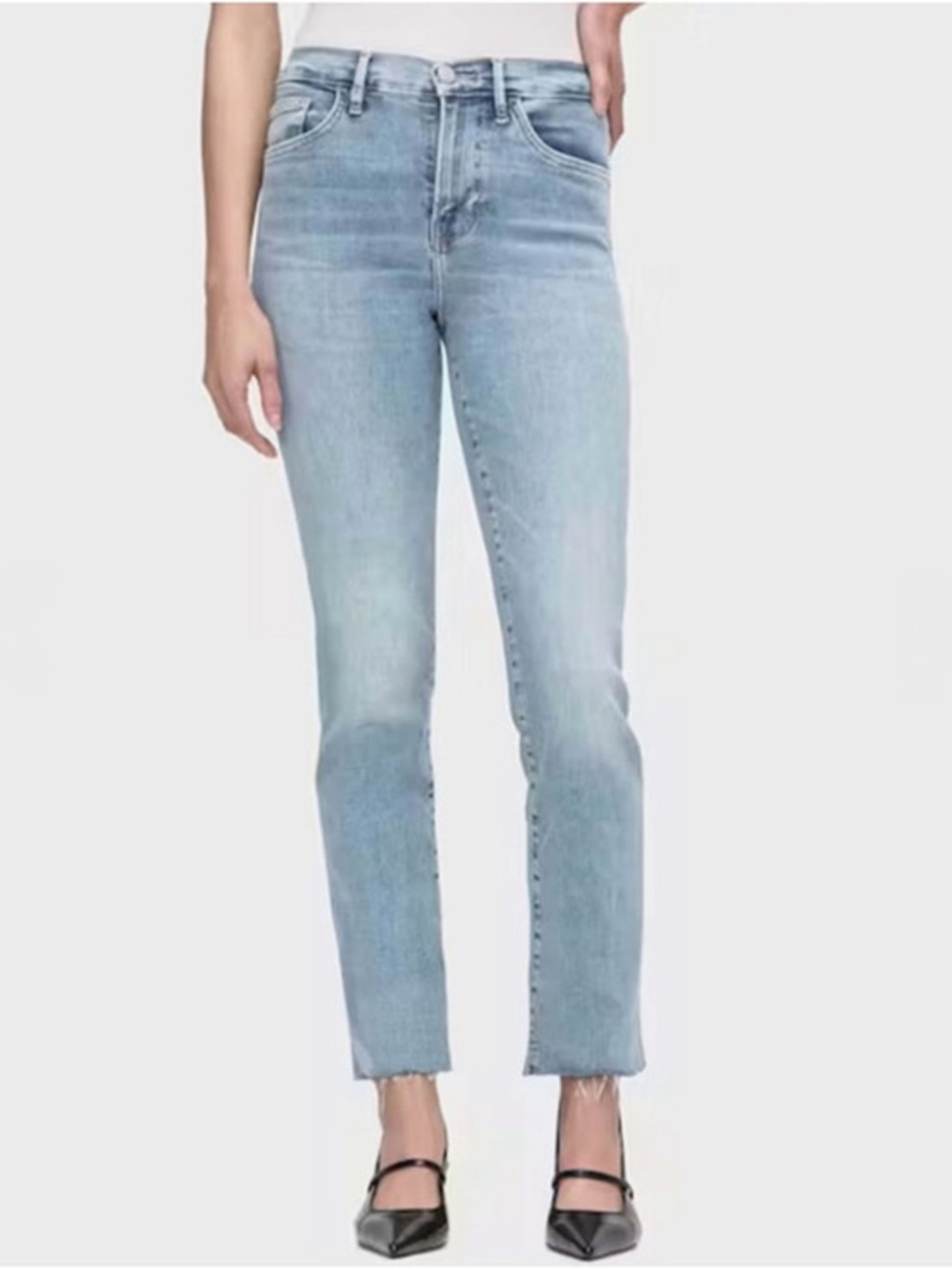 FRAME DENIM LE HIGH STRAIGHT COLORADO RAW AFTER DESIGNER DENIM JEANS SZ 27